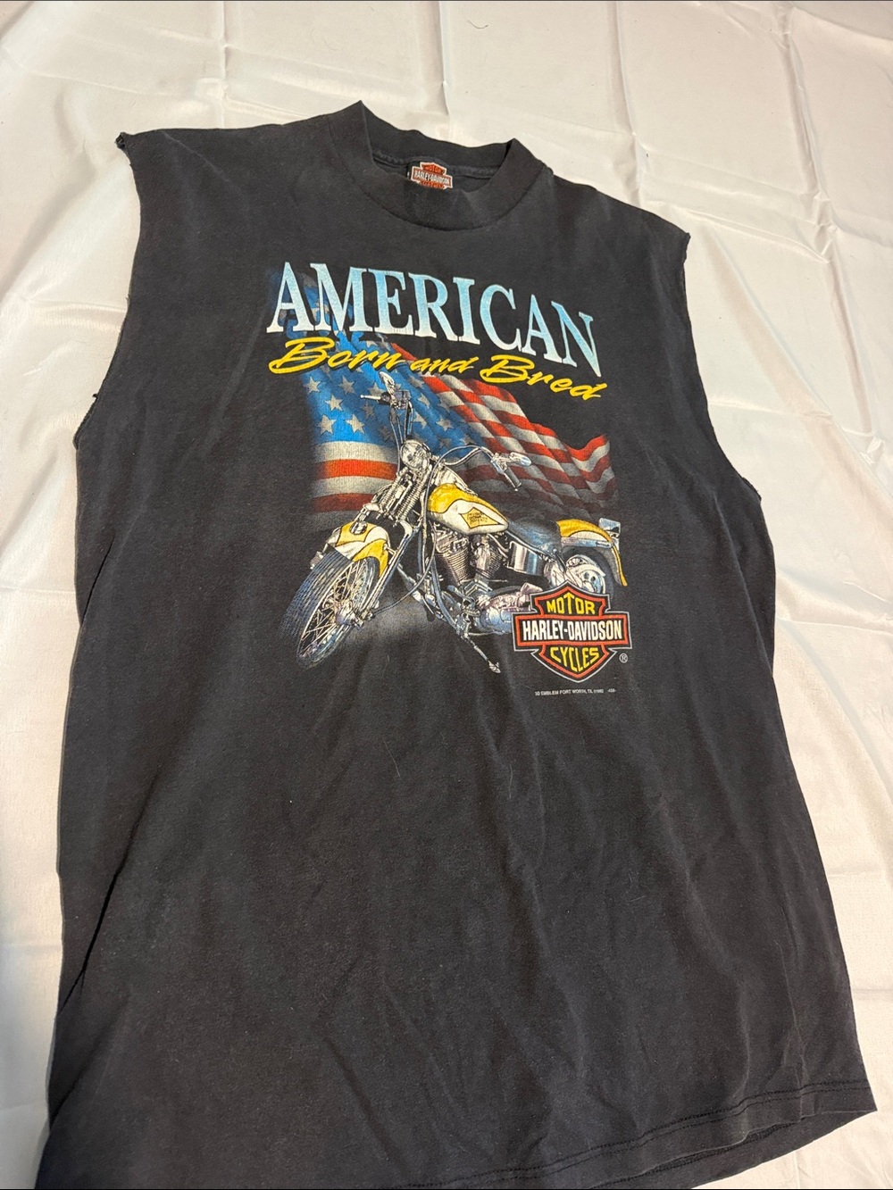 Harley-Davidson Men's Black 'American Born and Bred' Sleeveless Graphic Tee